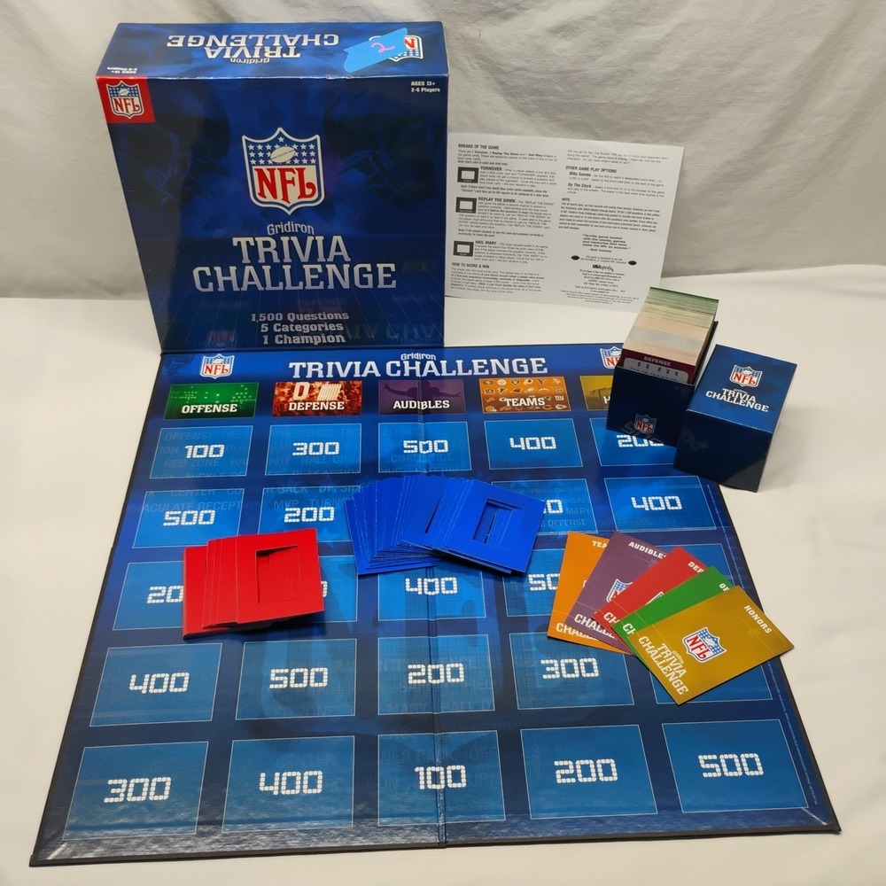 NISP NFL GRIDIRON Trivia Challenge USAopoly American Football Sports Board Game